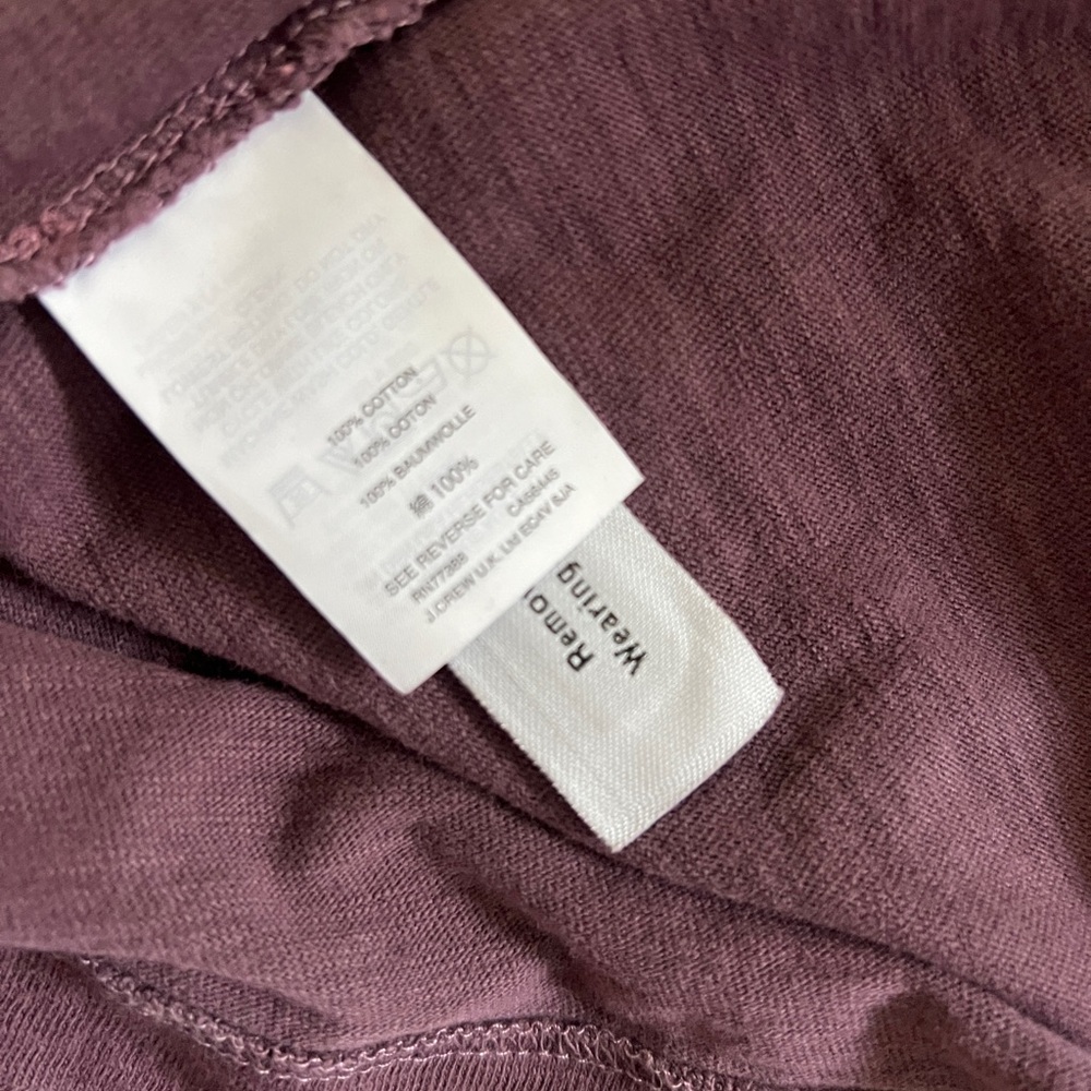 J. Crew NWT brownish purple garment dyed men’s  Short Sleeve Tee SZS - Picture 7 of 7